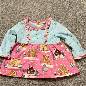 Colorful Holiday Dress with Ruffle Details